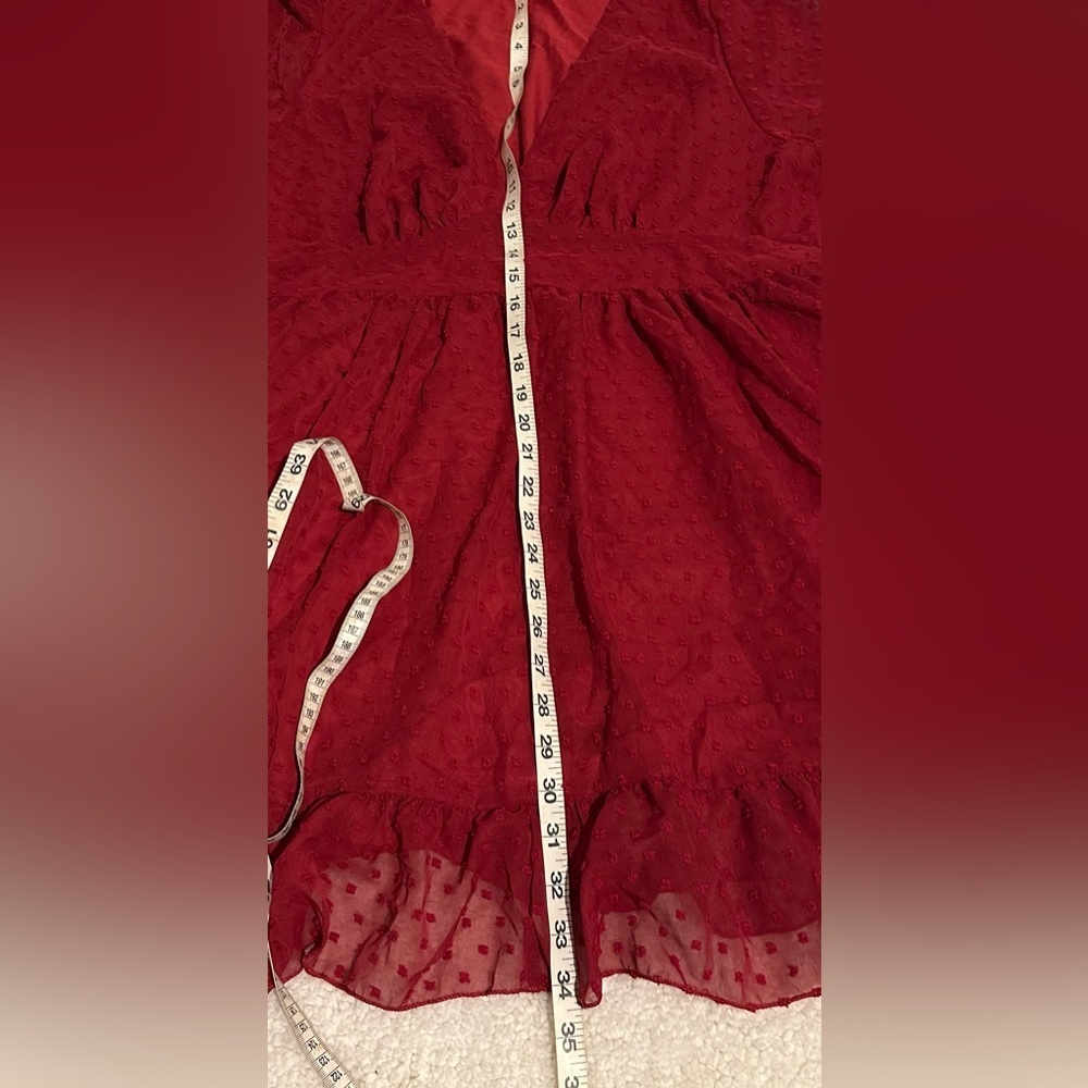 SHEIN Curve Women’s Red V-Neck Long Sleeve Dress size 2XL - Picture 10 of 11